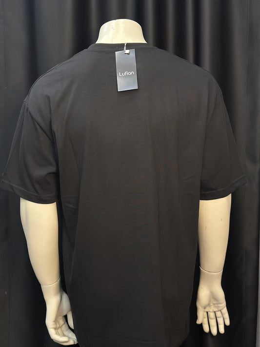 LUFİAN Black Basic T-Shirt