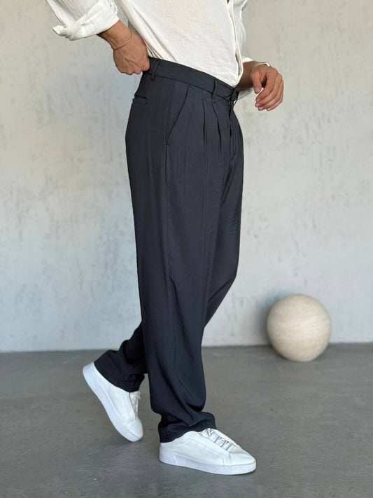 W11 Baggy Kumaş Siyah Pantolon